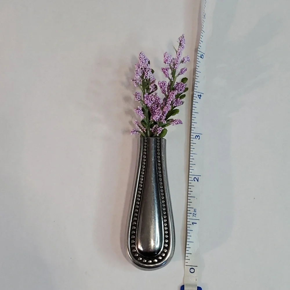 Refrigerator bud vase handcrafted from vintage silverware - Picture 8 of 9